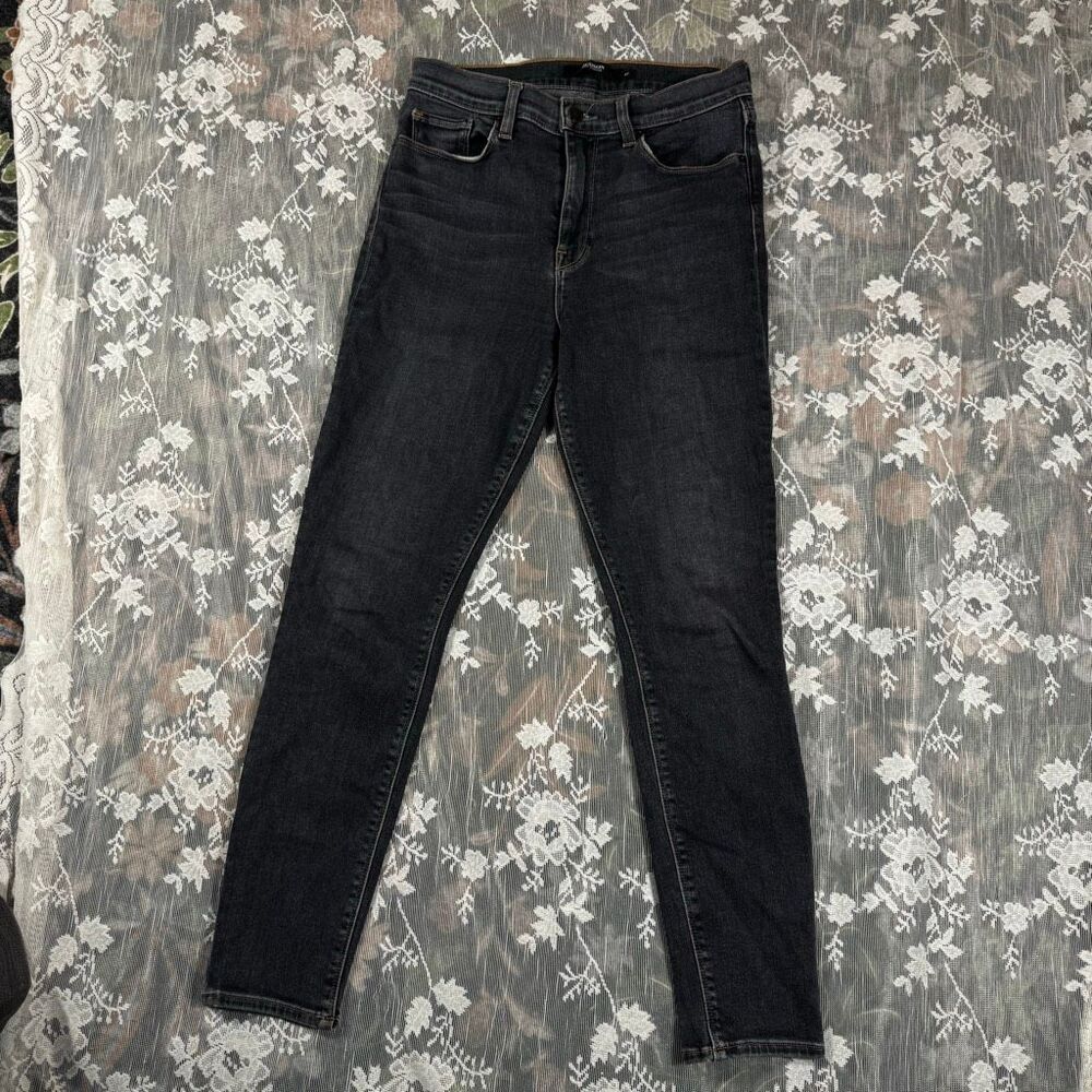 Hudson Los Angeles Barbara Super Skinny Jeans – Faded Black/Charcoal | Size 29